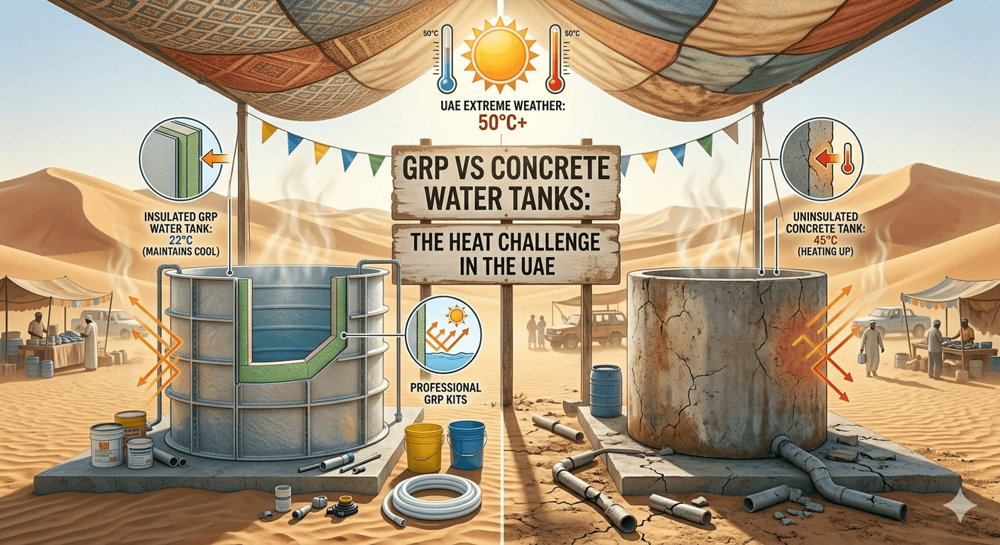 GRP vs. Concrete: Which Water Tank is Better for UAE?